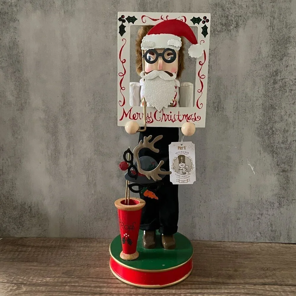 NWT Pier 1 Collectible Hand-Carved Christmas Man Photo Props Nutcracker 2017